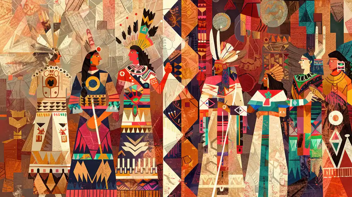 A beautiful Indigenous inspired colorful artwork