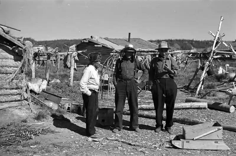 Three Gwitch'in Men, ca 1937, photographer, Keefer